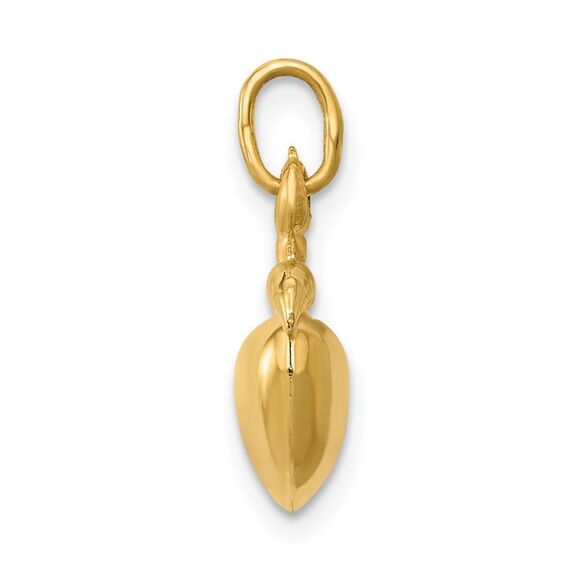 14k Yellow Gold 3D Puffed Apple Charm - Picture 2 of 6